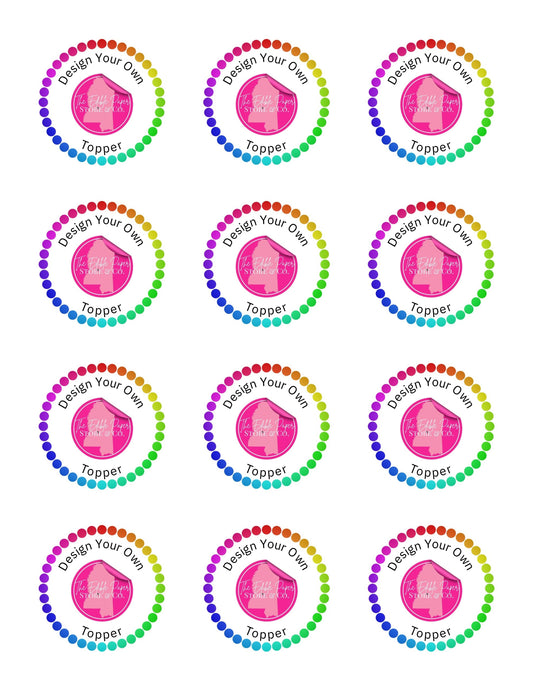 12 Cupcake Custom Printed Sugar Sheet UNCUT