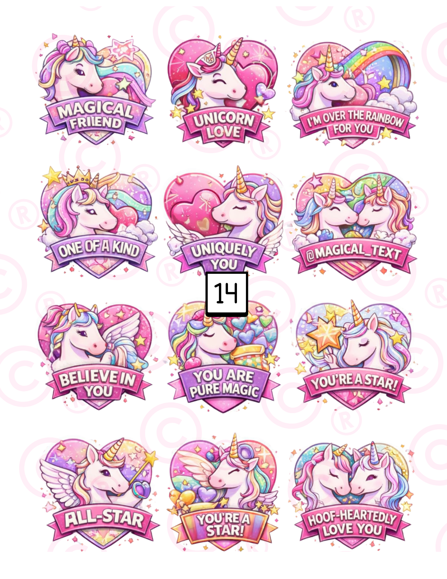 Various Valentine 2" Edible Images - WAFER PAPER