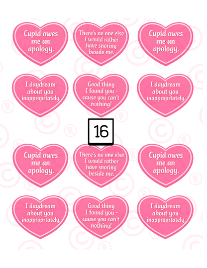 Various Valentine 2" Edible Images - WAFER PAPER