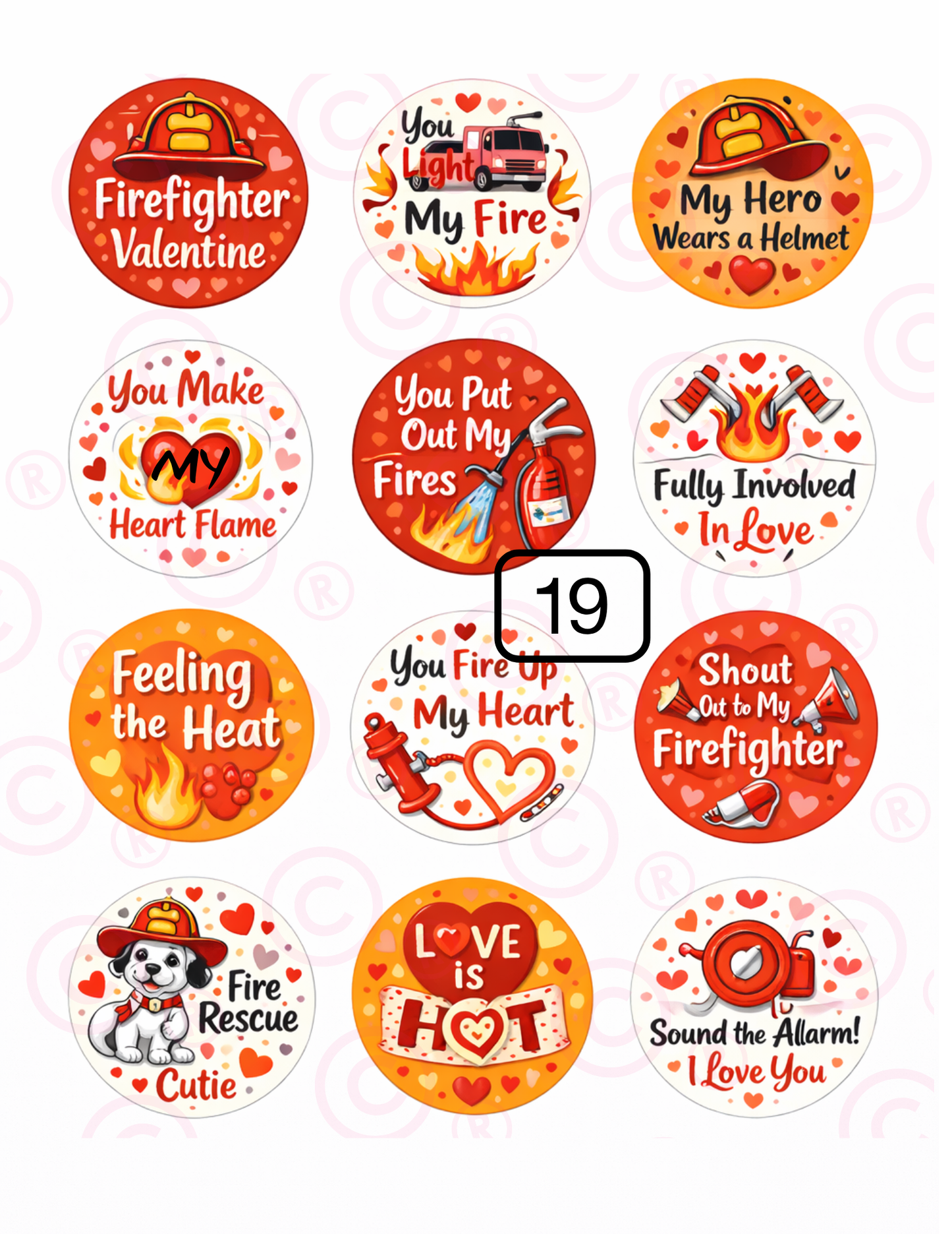 Various Valentine 2" Edible Images - WAFER PAPER