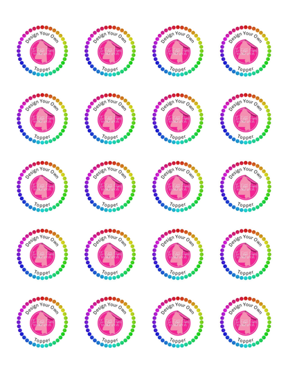 1.5" Round Toppers/ Custom Printed Sugar Sheet (20)UNCUT