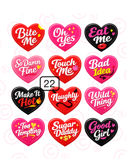 Various Valentine 2" Edible Images - WAFER PAPER