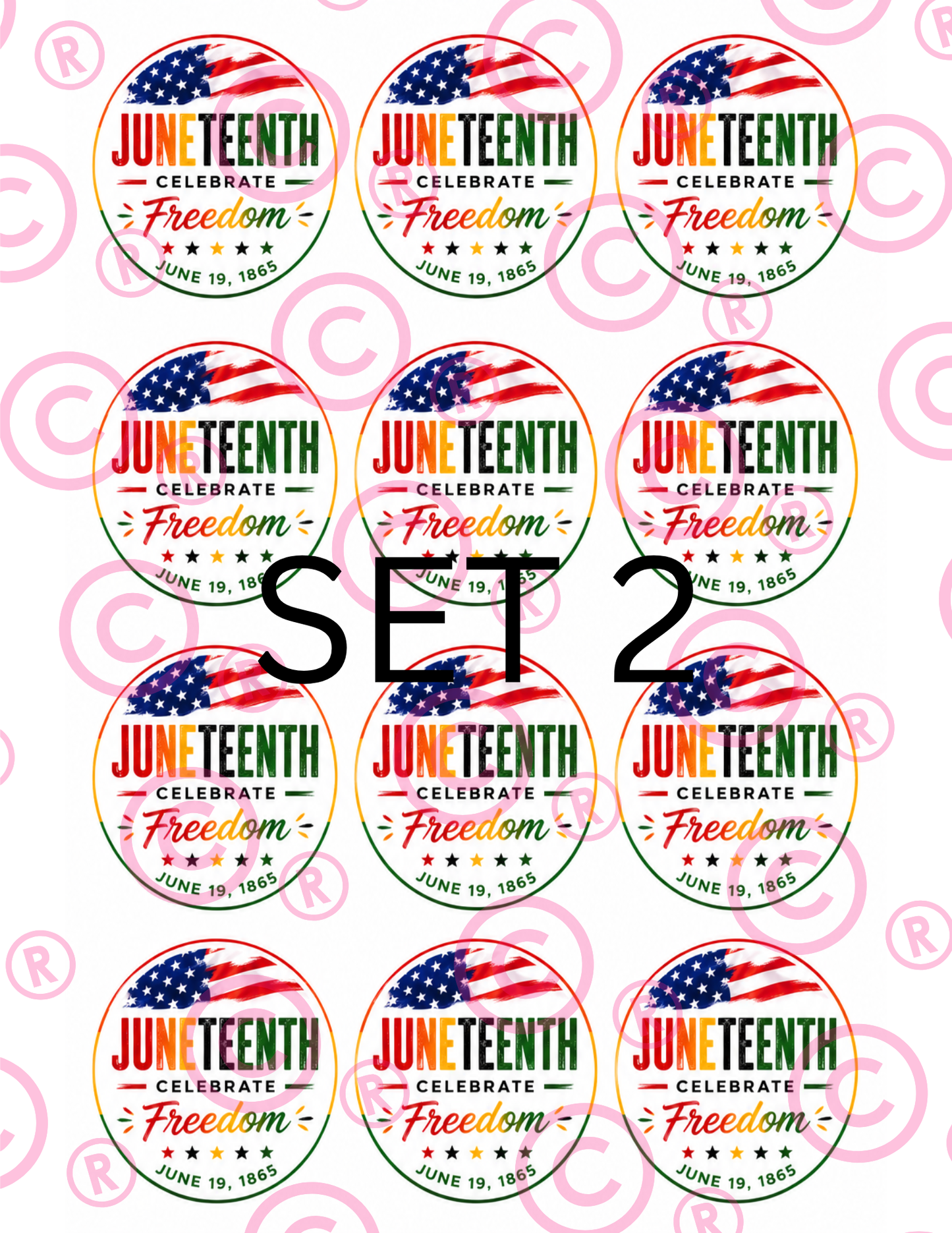 Juneteenth Cupcake Toppers