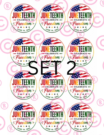 Juneteenth Cupcake Toppers