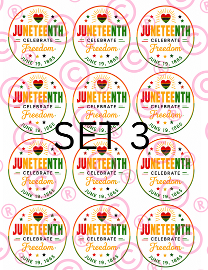 Juneteenth Cupcake Toppers