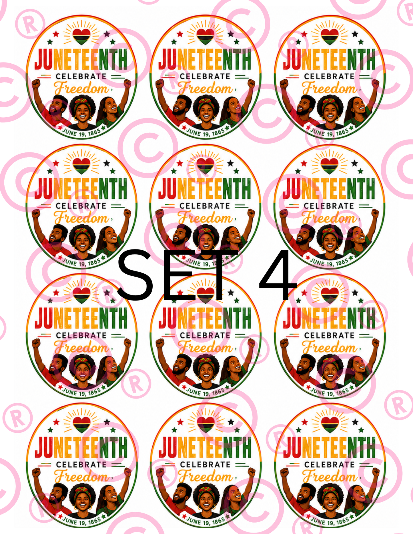 Juneteenth Cupcake Toppers