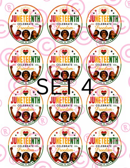 Juneteenth Cupcake Toppers