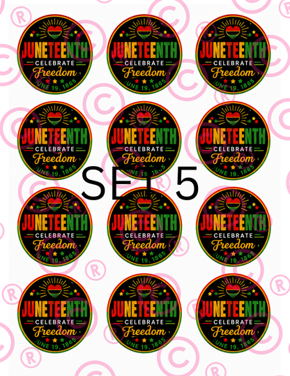 Juneteenth Cupcake Toppers