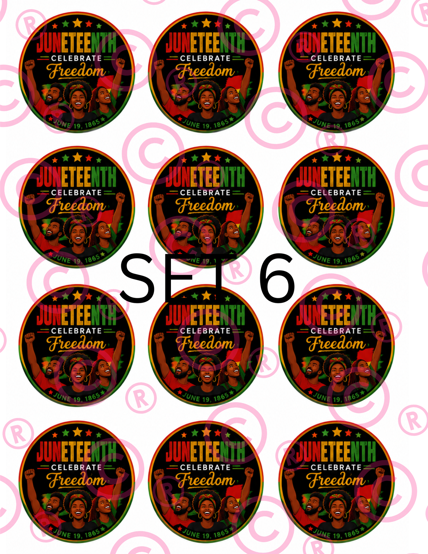 Juneteenth Cupcake Toppers