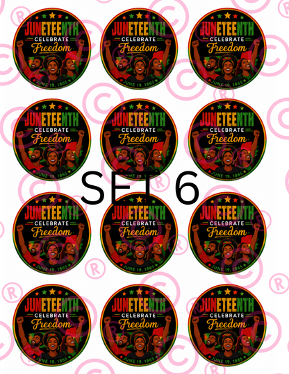 Juneteenth Cupcake Toppers