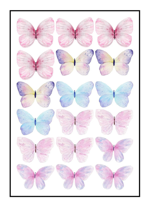 Butterflies / Custom Wafer Paper Print UNCUT