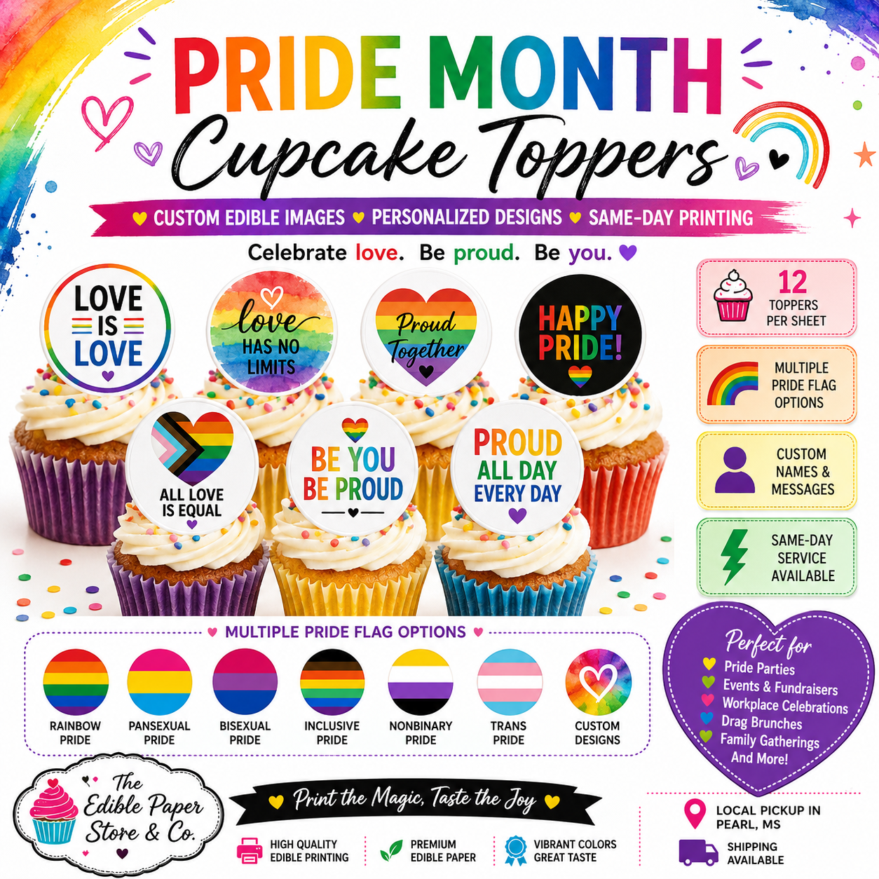 PRIDE Cupcake Toppers