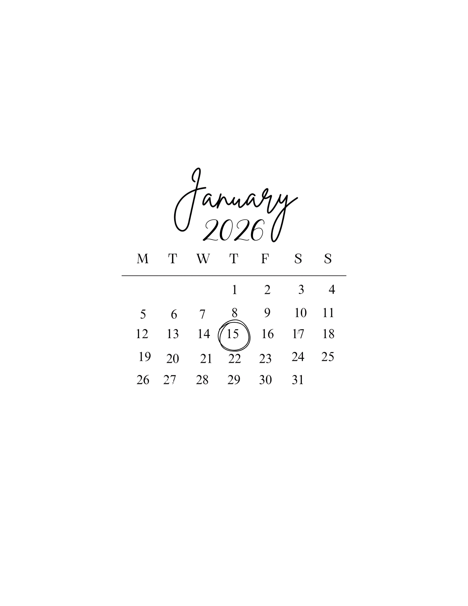 CALENDAR Sugar Sheet Image for Cakes UNCUT IMAGE Various Sizes