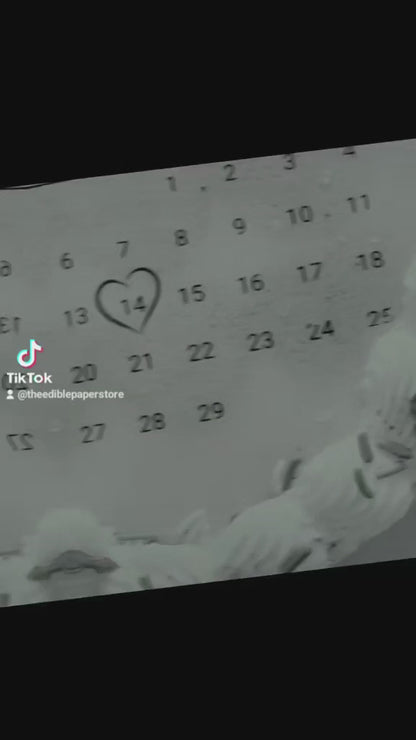 CALENDAR Wafer Paper/ Burn Paper for Burn Away Images for Cakes UNCUT IMAGE Various Sizes (Copy)